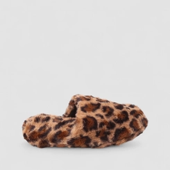 Pantufa Feminina STZ Pelúcia Estampa Onça Multicolor