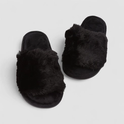 Pantufa Feminina STZ De Pelúcia Preto