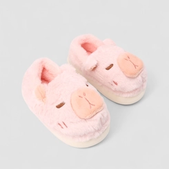 Pantufa Infantil STZ Capivara Peluciada Rosa