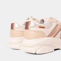 Tênis Casual Feminino Ollie Originals Fantasy Recorte Metalizado Bege