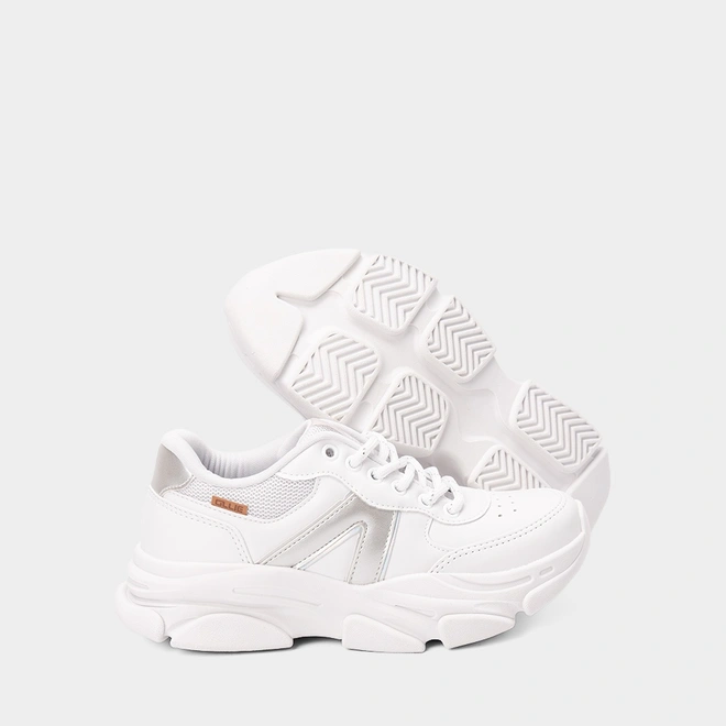 Tênis Casual Feminino Ollie Fantasy Originals Recorte Metalizado Branco