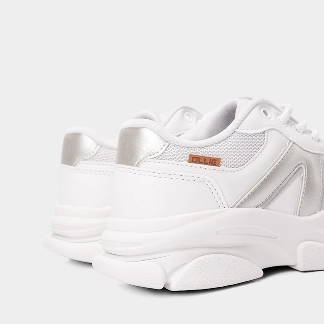 Tênis Casual Feminino Ollie Fantasy Originals Recorte Metalizado Branco