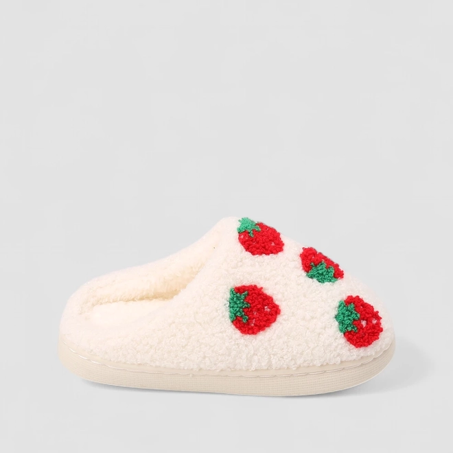Pantufa Infantil Stz Morangos Off White