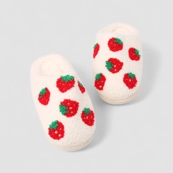 Pantufa Infantil Stz Morangos Off White
