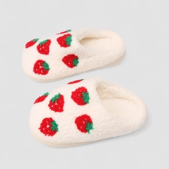 Pantufa Infantil Stz Morangos Off White