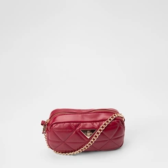 Bolsa Camera Bag Gabriela Pequena Alça Corrente Matelassê Vermelho