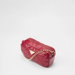 Bolsa Camera Bag Gabriela Pequena Alça Corrente Matelassê Vermelho