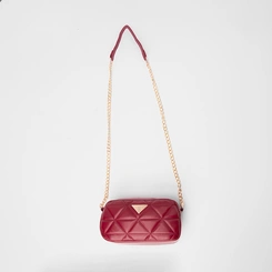 Bolsa Camera Bag Gabriela Pequena Alça Corrente Matelassê Vermelho