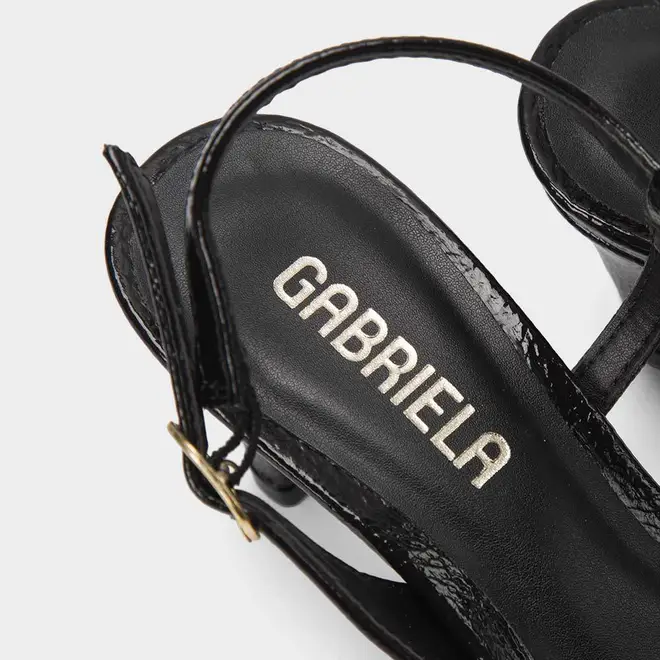 Scarpin Slingback Feminino Gabriela Salto Médio Fino Preto