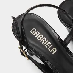 Scarpin Slingback Feminino Gabriela Salto Médio Fino Preto