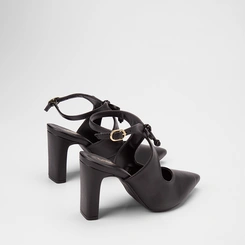 Scarpin Feminino Gabriela Salto Alto Reto Detalhe Laço Preto