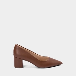 Scarpin Feminino Penélope Salto Bloco Médio Marrom