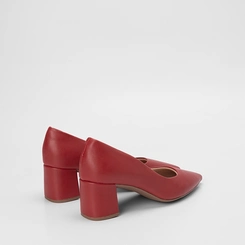 Scarpin Feminino Penélope Salto Bloco Médio Vermelho