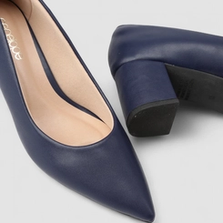 Scarpin Feminino Penélope Salto Bloco Marinho