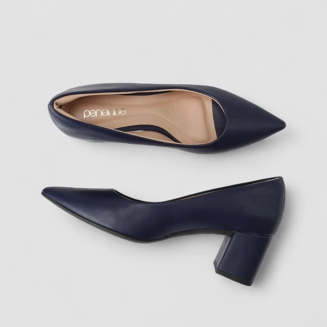 Scarpin Feminino Penélope Salto Bloco Marinho