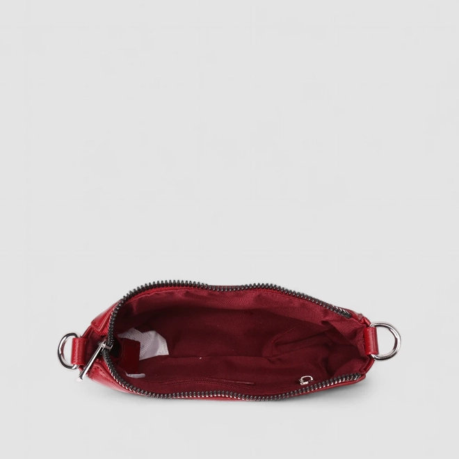 Bolsa Baguete Gabriela Pequena Alça Corrente Vermelha