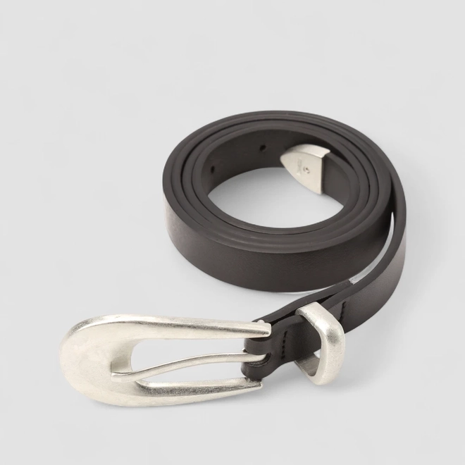 Cinto Feminino Gabriela Fivela Prata Preto