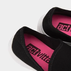 Tênis Esportivo Feminino Actvitta Preto & Branco