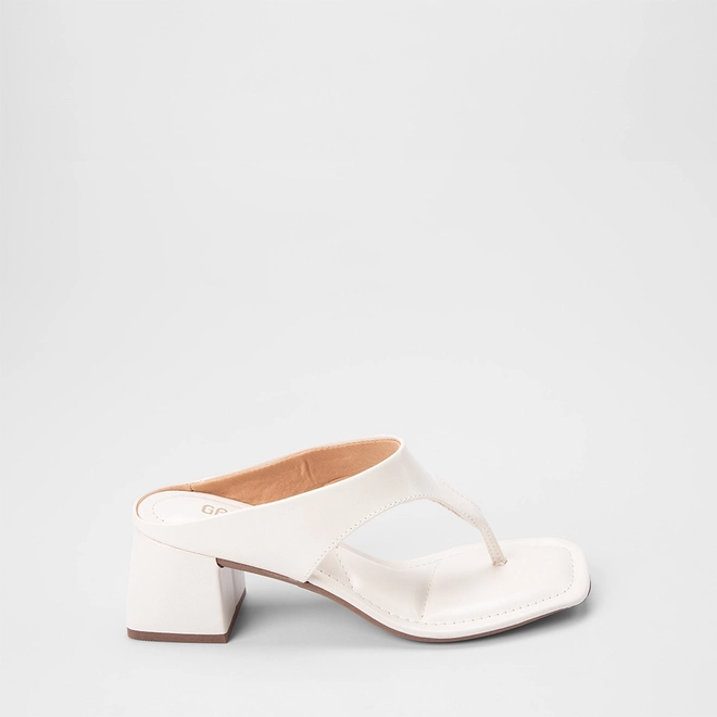 Tamanco Feminino Gabriela Salto Bloco Médio Off White