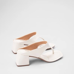 Tamanco Feminino Gabriela Salto Bloco Médio Off White
