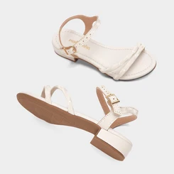Sandália Infantil Molekinha Fivela Off White