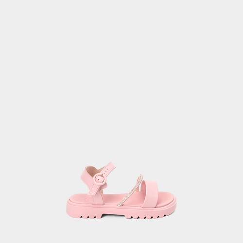 Sandália Infantil Molekinha Tira Pérola & Strass Rosa