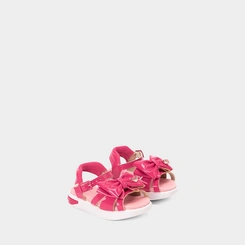 Sandália Bebê Molekinha Com Led Detalhe Laço Verniz Rosa