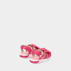 Sandália Bebê Molekinha Com Led Detalhe Laço Verniz Rosa