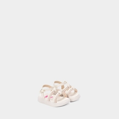 Sandália Bebê Molekinha Detalhe Strass & Pérola Off White