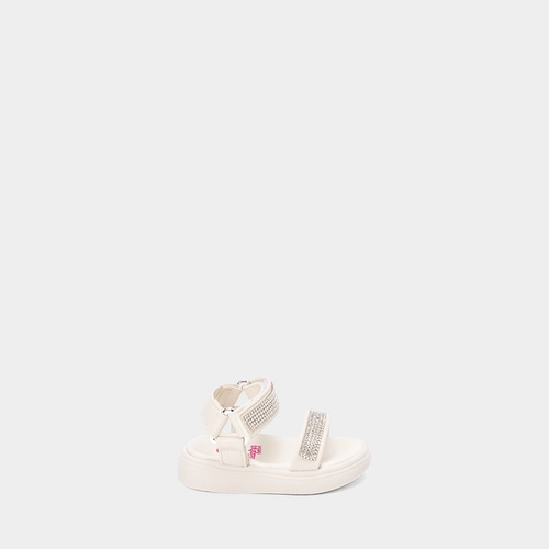 Sandália Bebê Molekinha Contato Tira Em Strass Off White