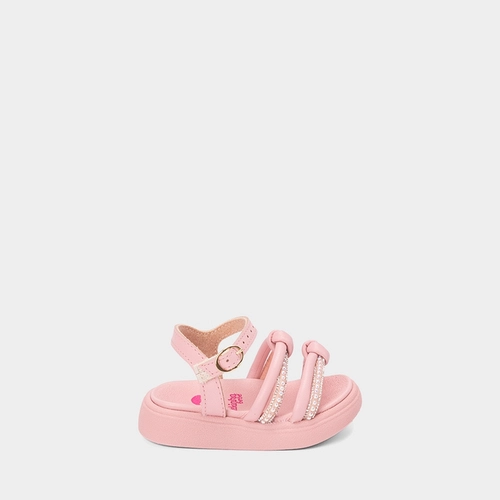 Sandália Bebê Molekinha Detalhe Strass & Pérola Rosa