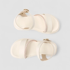 Sandália Infantil Molekinha Tira Strass Off White