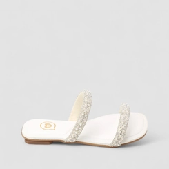 Rasteira Infantil Molekinha Strass Branco