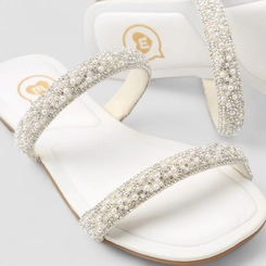 Rasteira Infantil Molekinha Strass Branco