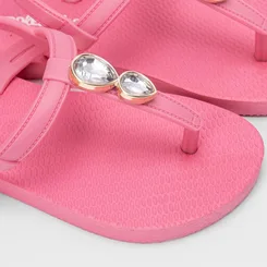 Sandália Infantil Molekinha Detalhe Pedraria Rosa