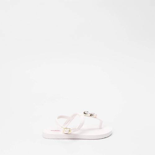 Sandália Infantil Molekinha Detalhe Pedraria Branco