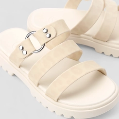 Tamanco Infantil Molekinha Multi Tiras Off White