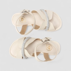 Sandália Infantil Molekinha Tira Strass Off White