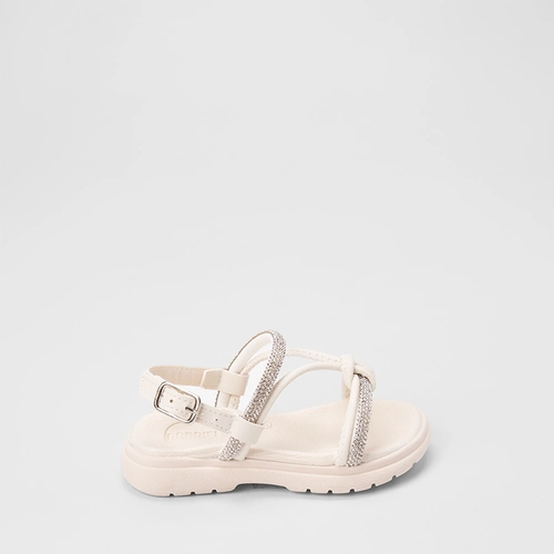 Sandália Bebê Gabrielinha Detalhe Nó & Strass Off White
