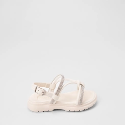 Sandália Bebê Gabrielinha Detalhe Nó & Strass Off White