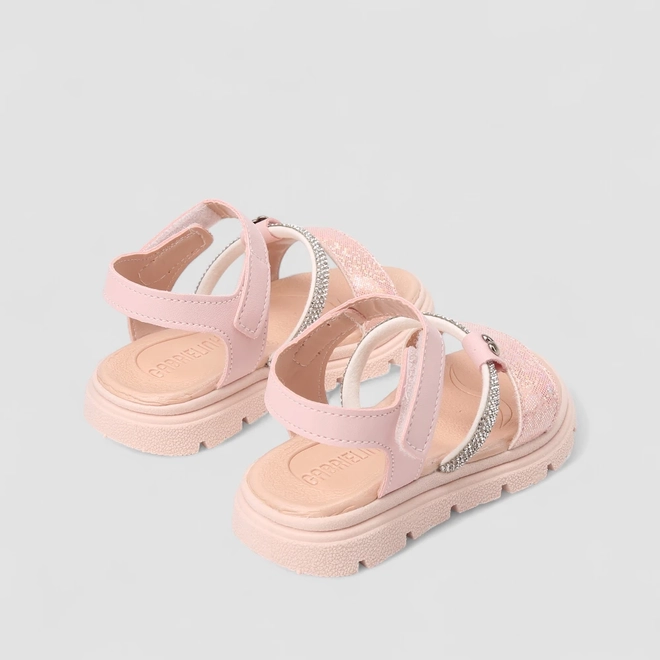 Sandália Infantil Gabrielinha Glitter Strass Rosa