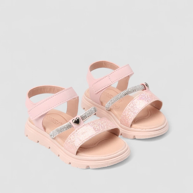 Sandália Infantil Gabrielinha Glitter Strass Rosa