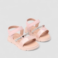 Sandália Infantil Gabrielinha Glitter Strass Rosa