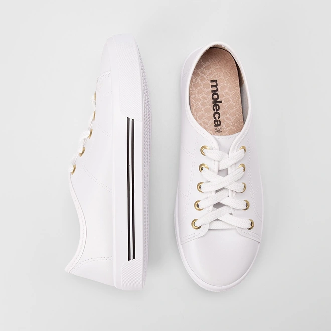 Tênis Casual Feminino Moleca Branco