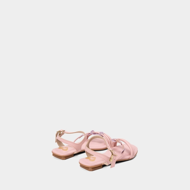 Sandália Infantil Molekinha Detalhe Coração Glitter Rosa