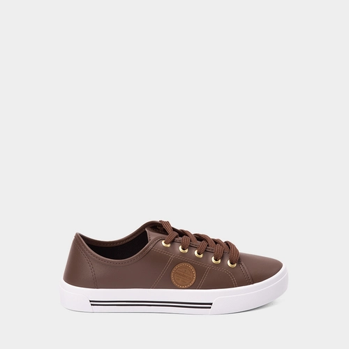 Tênis Casual Feminino Moleca Marrom