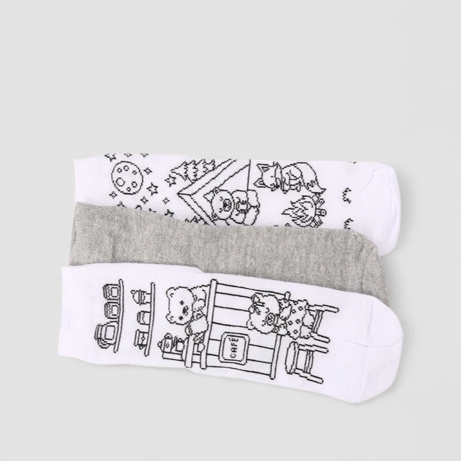 Meia Infantil Estampada Lisa Stz Colorido