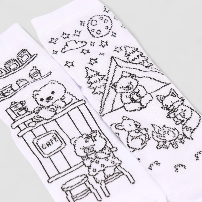 Meia Infantil Estampada Lisa Stz Colorido