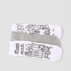 Meia Infantil Estampada Lisa Stz Colorido