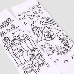 Meia Infantil Estampada Lisa Stz Colorido